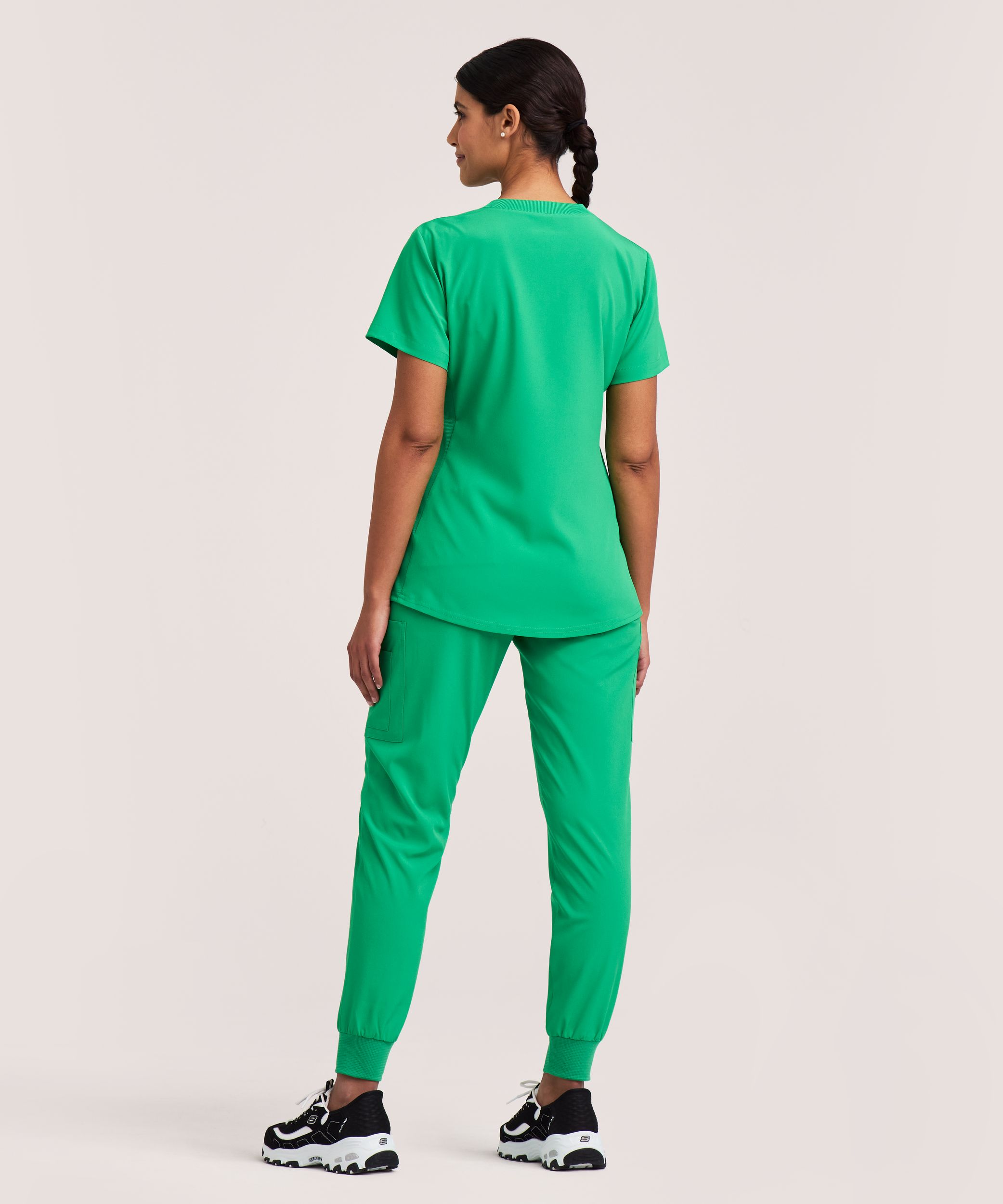 Scrubletics Women's V-Neck Chest Pocket Scrub Top