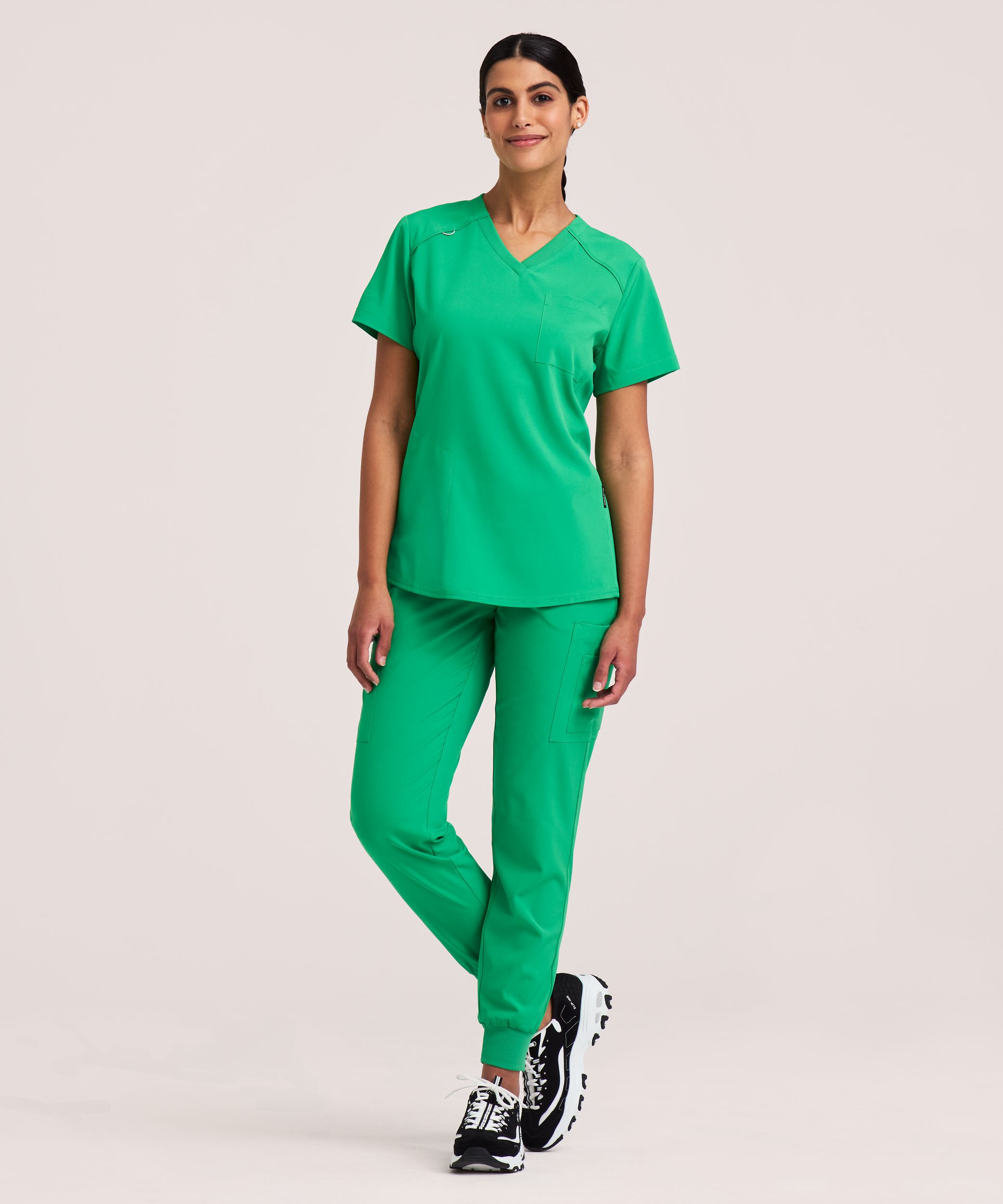 Scrubletics Women's V-Neck Chest Pocket Scrub Top