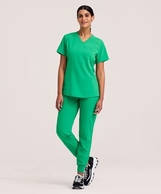 Scrubletics Women's V-Neck Chest Pocket Scrub Top