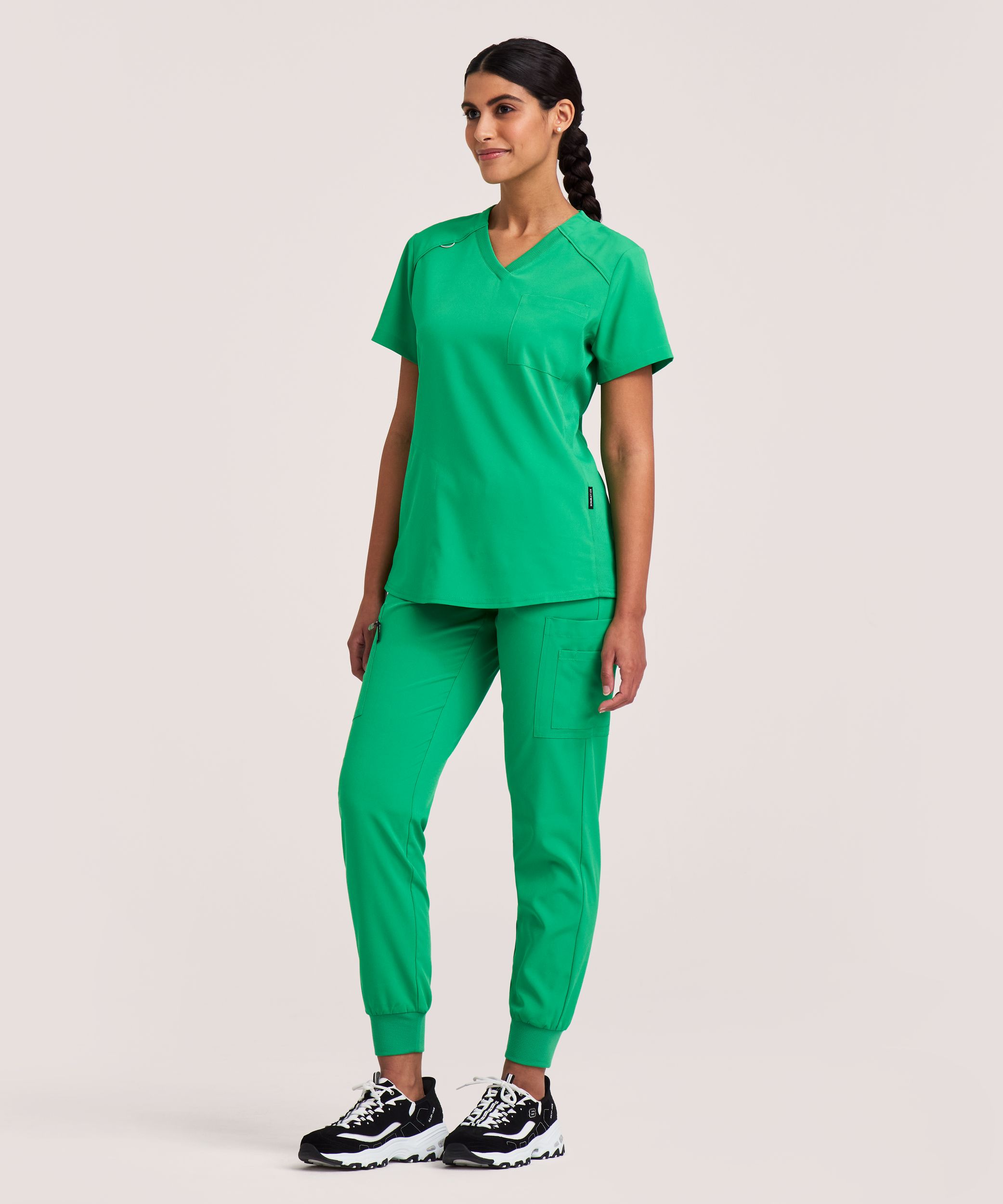 Scrubletics Women's V-Neck Chest Pocket Scrub Top