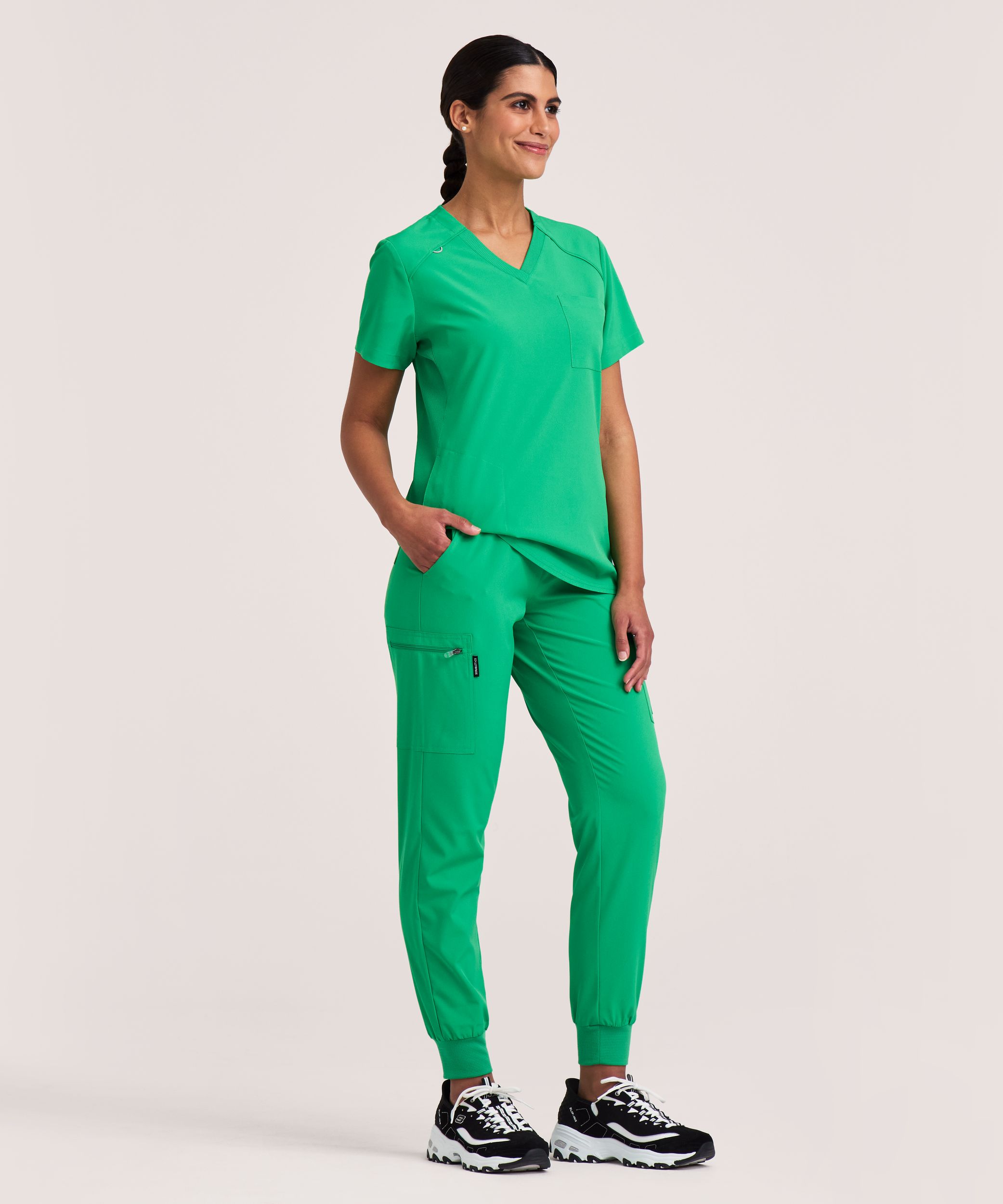 Scrubletics Women's V-Neck Chest Pocket Scrub Top