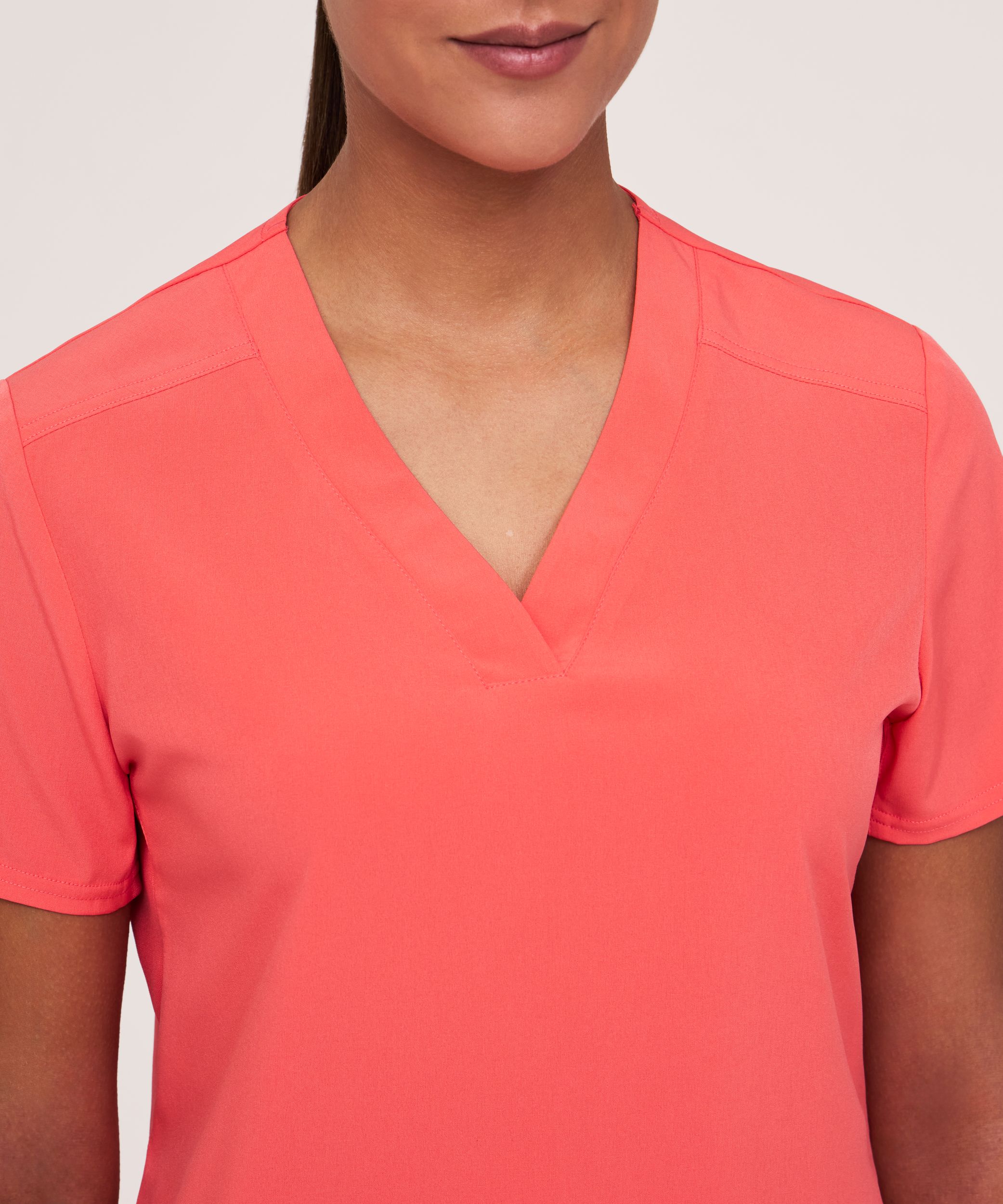 Haut à encolure en V et à panneaux en tricot pour femmes, Scrubletics