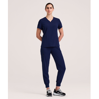 Haut d'uniforme médical de performance avec encolure en V pour femmes, Scrubletics Front_Flat