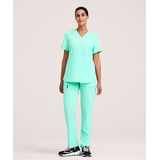 Haut d'uniforme médical avec encolure en V pour femmes, Scrubletics Performance Front_Flat