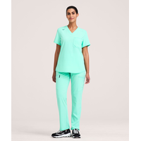 Haut d'uniforme médical avec encolure en V pour femmes, Scrubletics Performance Front_Flat