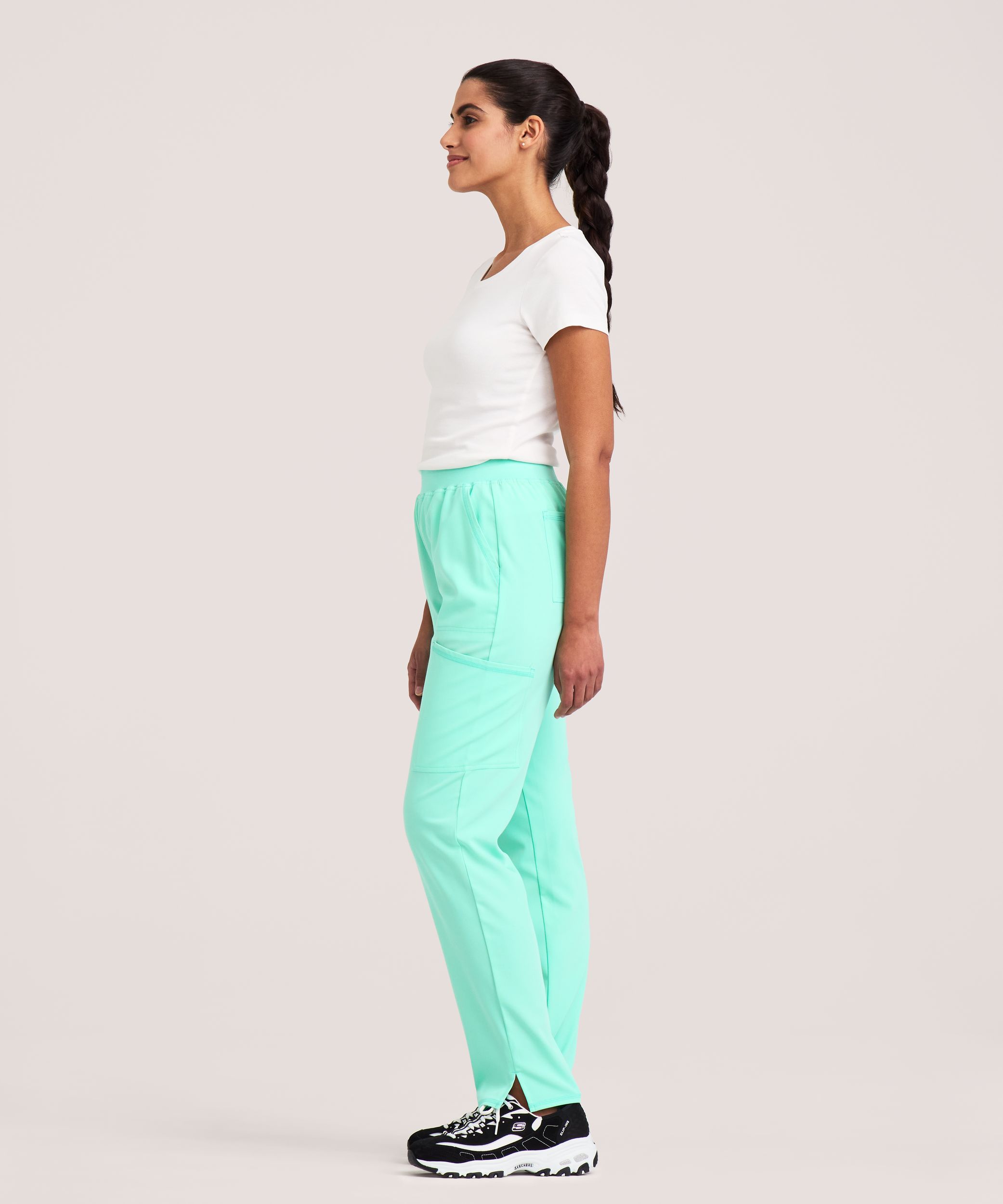 Pantalon d'uniforme médical cargo à taille yoga pour femmes, Scrubletics Performance