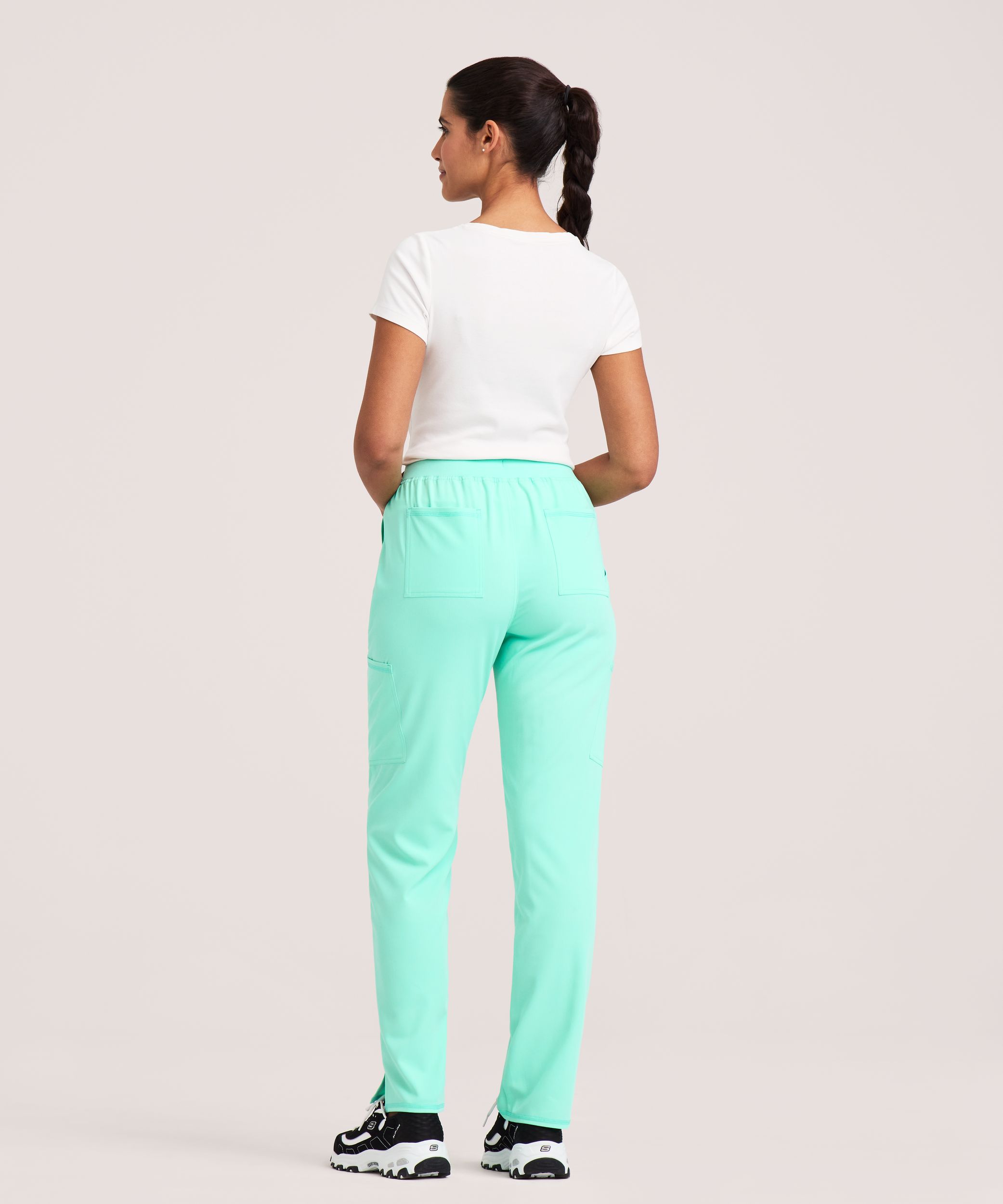 Pantalon d'uniforme médical cargo à taille yoga pour femmes, Scrubletics Performance