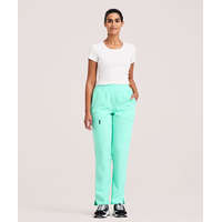 Pantalon d'uniforme médical cargo à taille yoga pour femmes, Scrubletics Performance Front_Flat