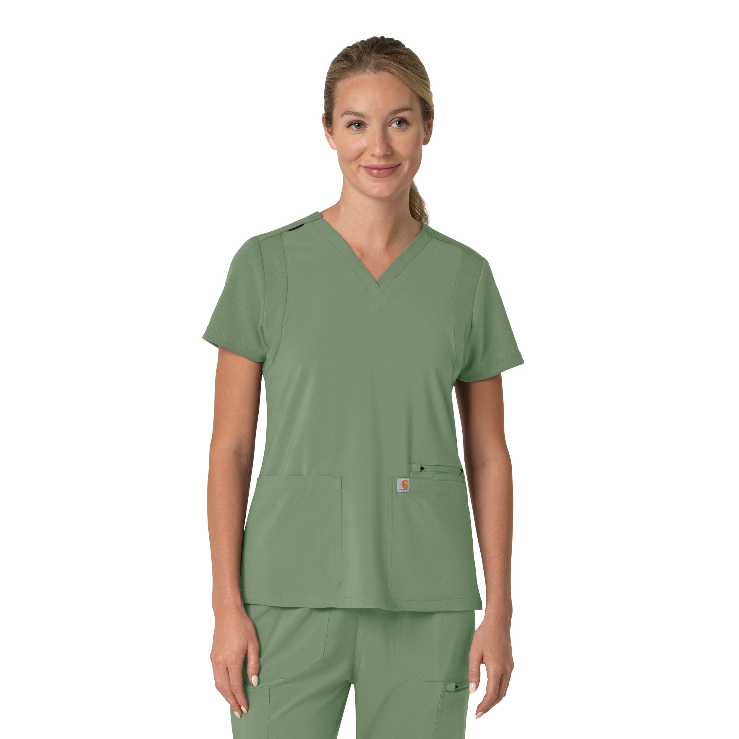 Carhartt Women's Cross-Flex Modern Fit Flex Panel Scrub Top