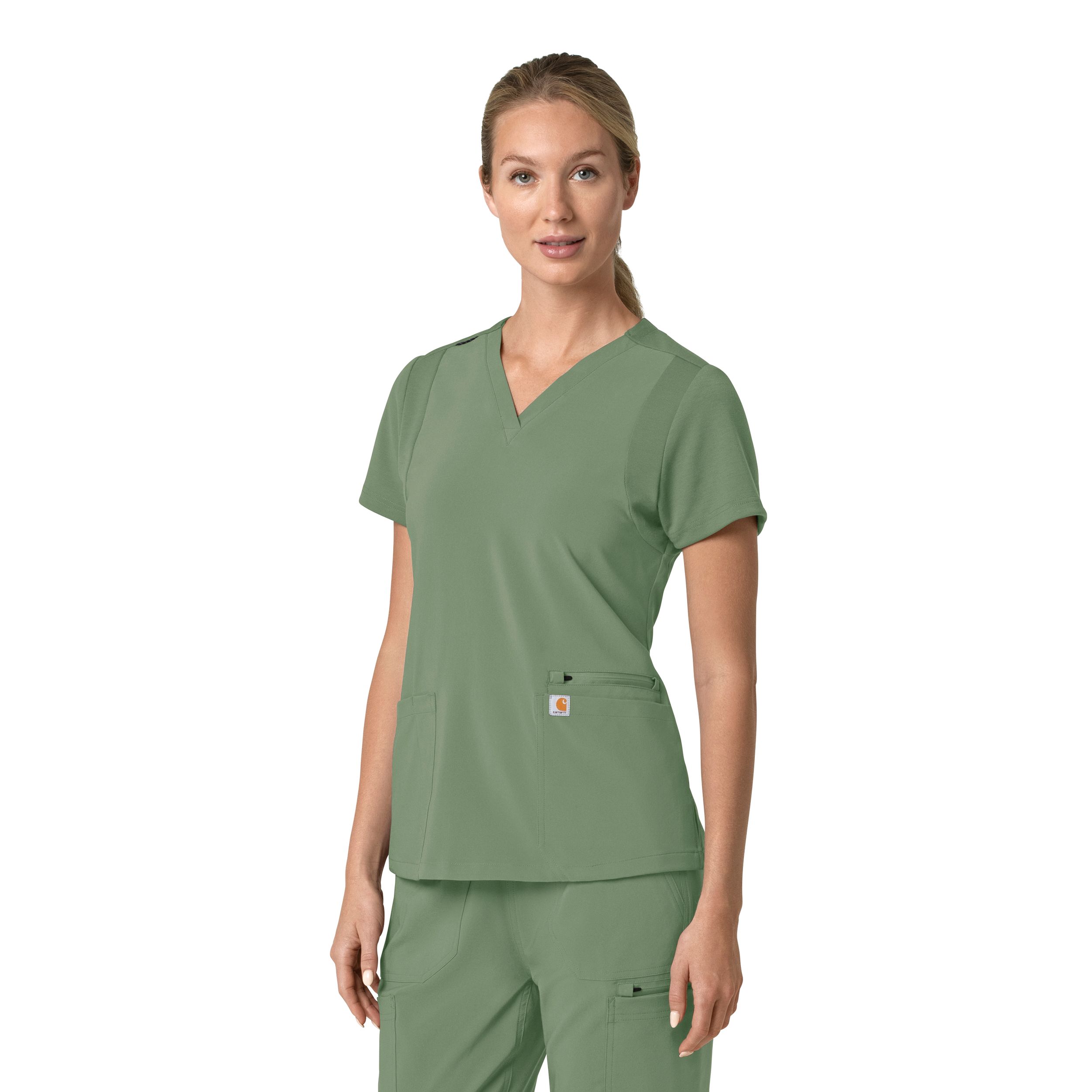 Carhartt Women's Cross-Flex Modern Fit Flex Panel Scrub Top
