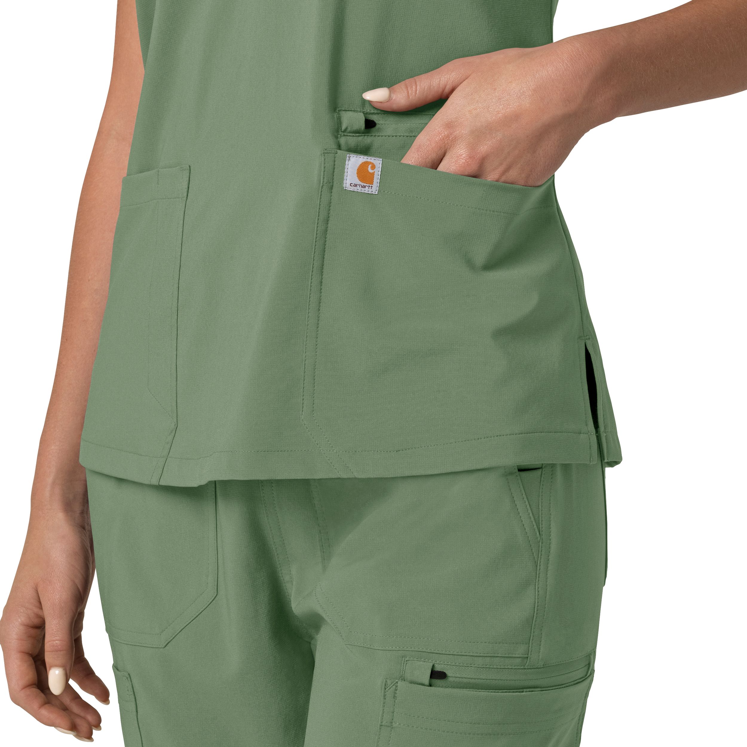 Carhartt Women's Cross-Flex Modern Fit Flex Panel Scrub Top
