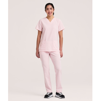 Haut d’uniforme médical à encolure en V pour femmes, Health Pro Front_Flat
