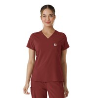 Carhartt Women's Cross Flex Tuck-In Scrub Top Front_Flat