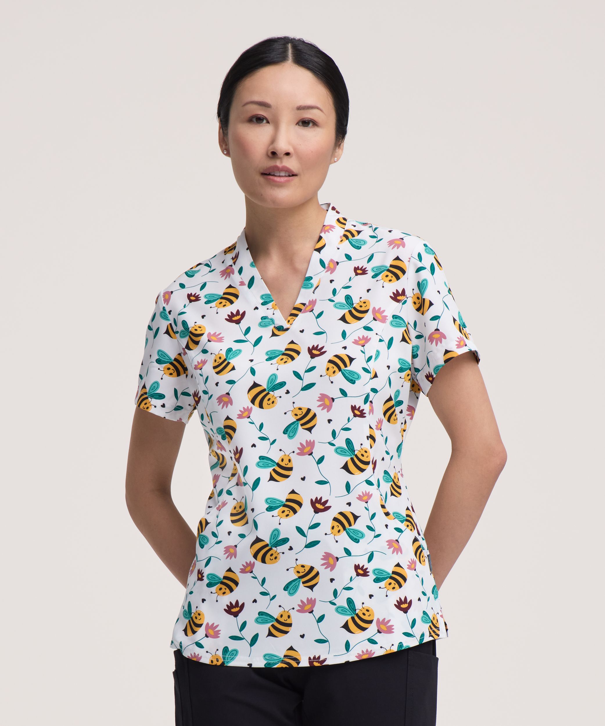 Haut d’uniforme médical à encolure en V pour femmes, Health Pro