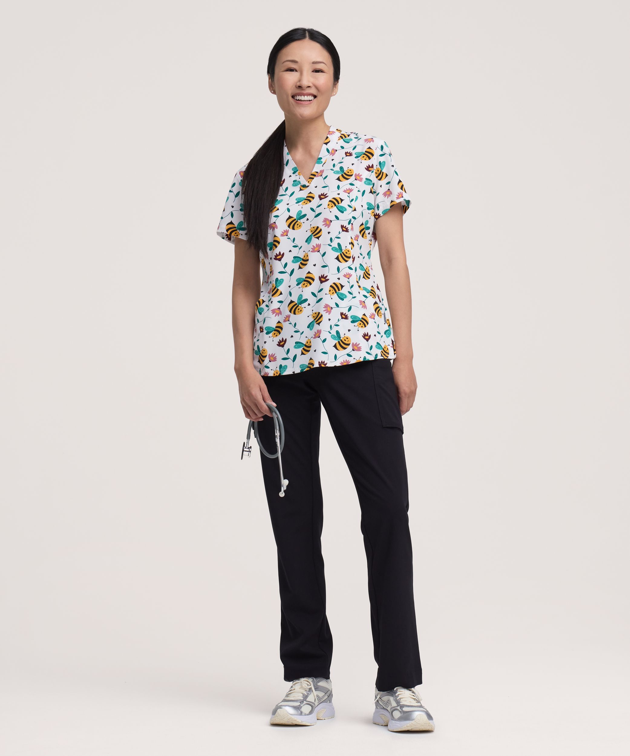 Haut d’uniforme médical à encolure en V pour femmes, Health Pro