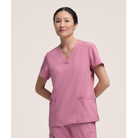 Scrubletics Women's V-Neck Knit Panel Top