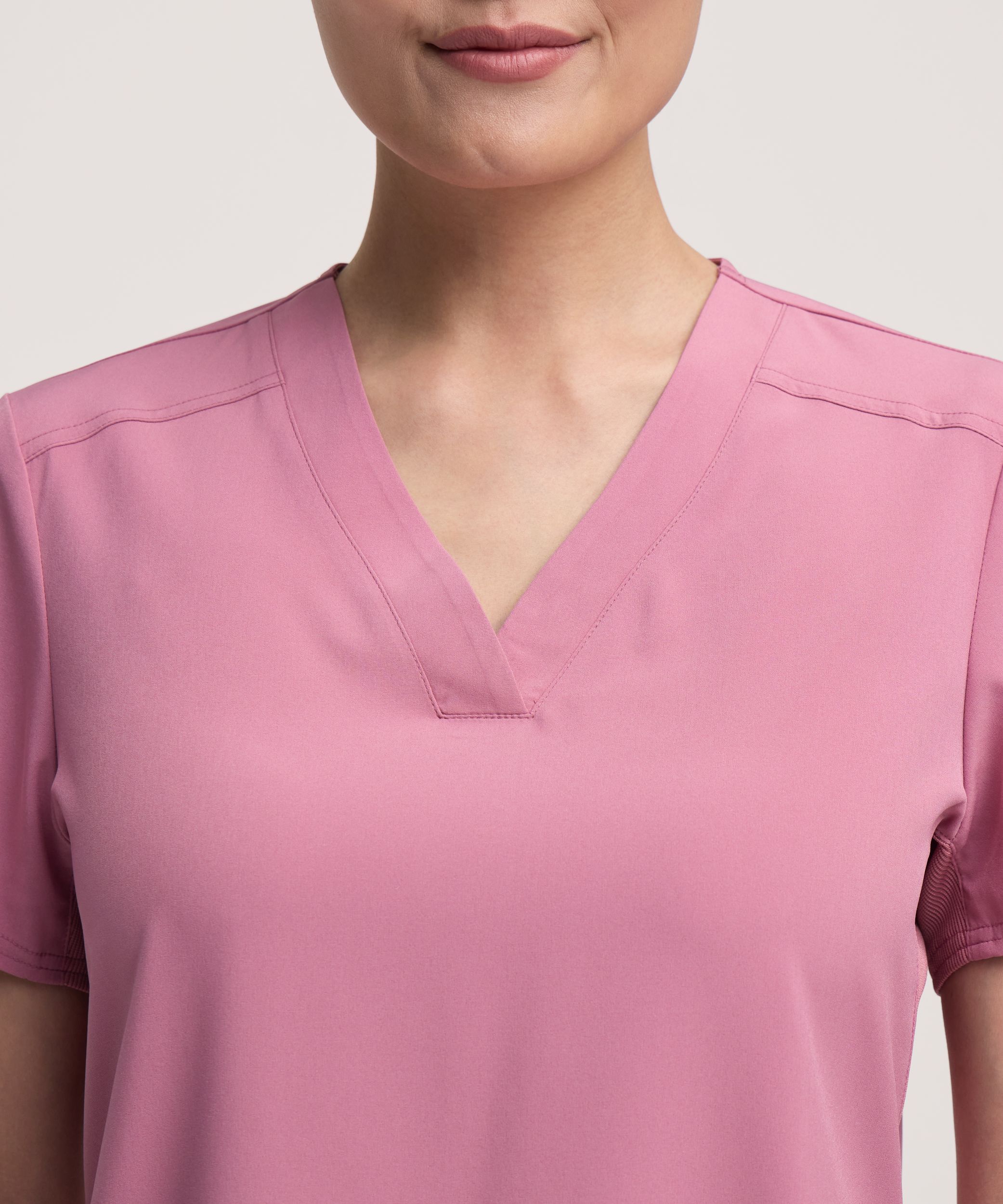 Scrubletics Women's V-Neck Knit Panel Top