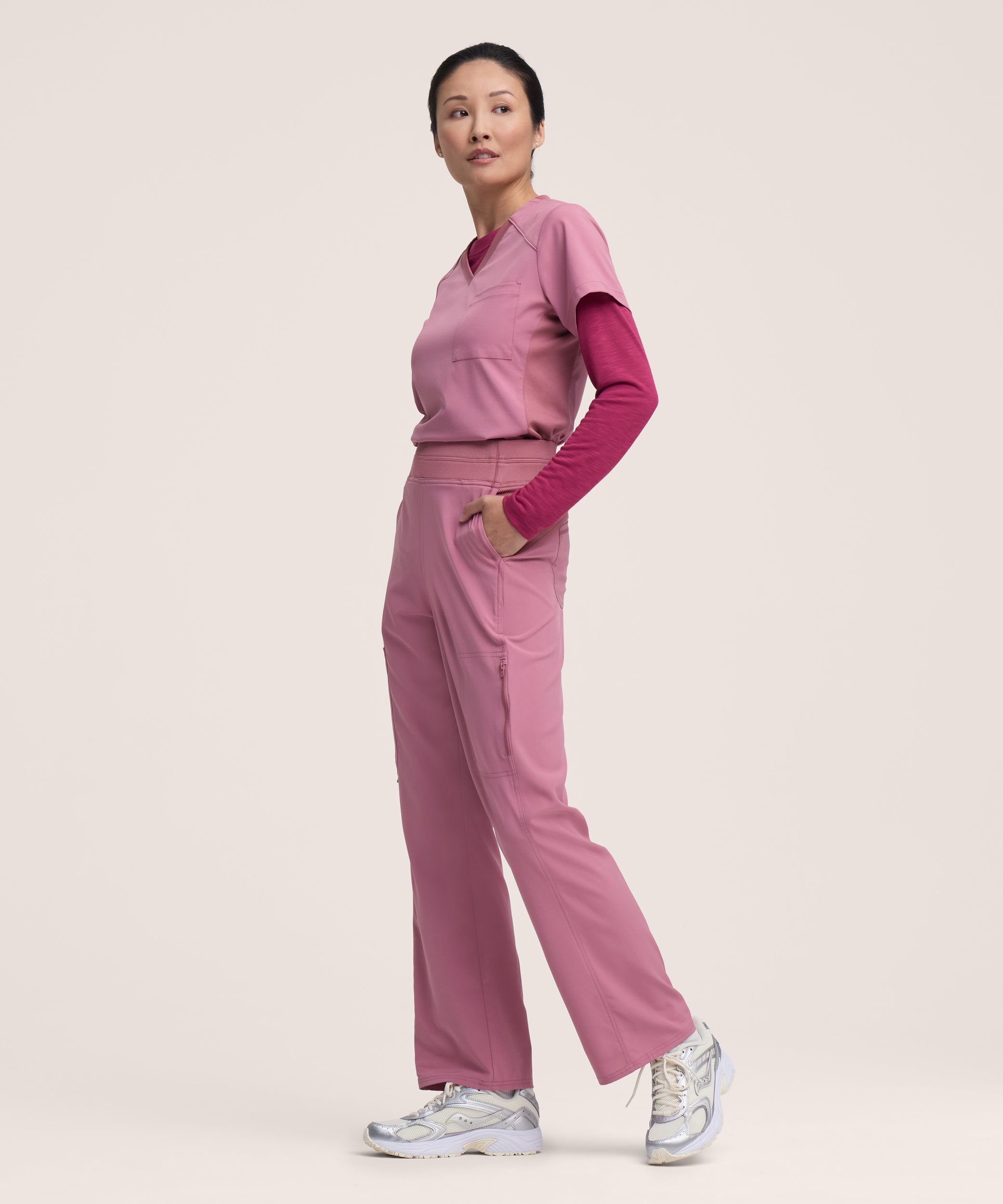 Scrubletics Women's Yoga Waist Cargo Scrub Pants