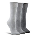 Mi-chaussettes Denver Hayes à rebord en bambou, pour femmes, paquet de 3 paires Front_Angled_Right