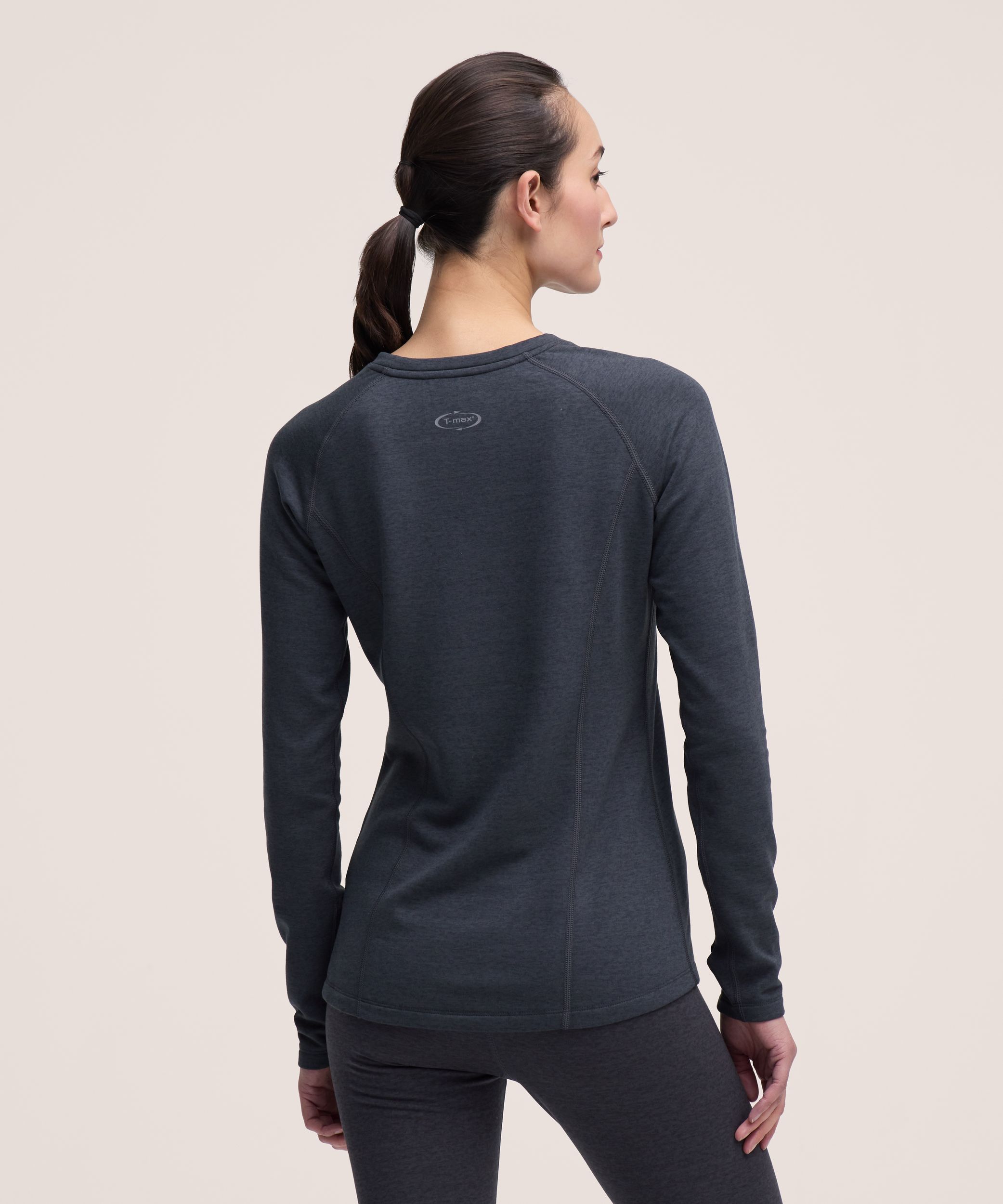 WindRiver Women's T-MAX Heat 4 Way Stretch Supersoft Long Sleeve Heather Thermal Top