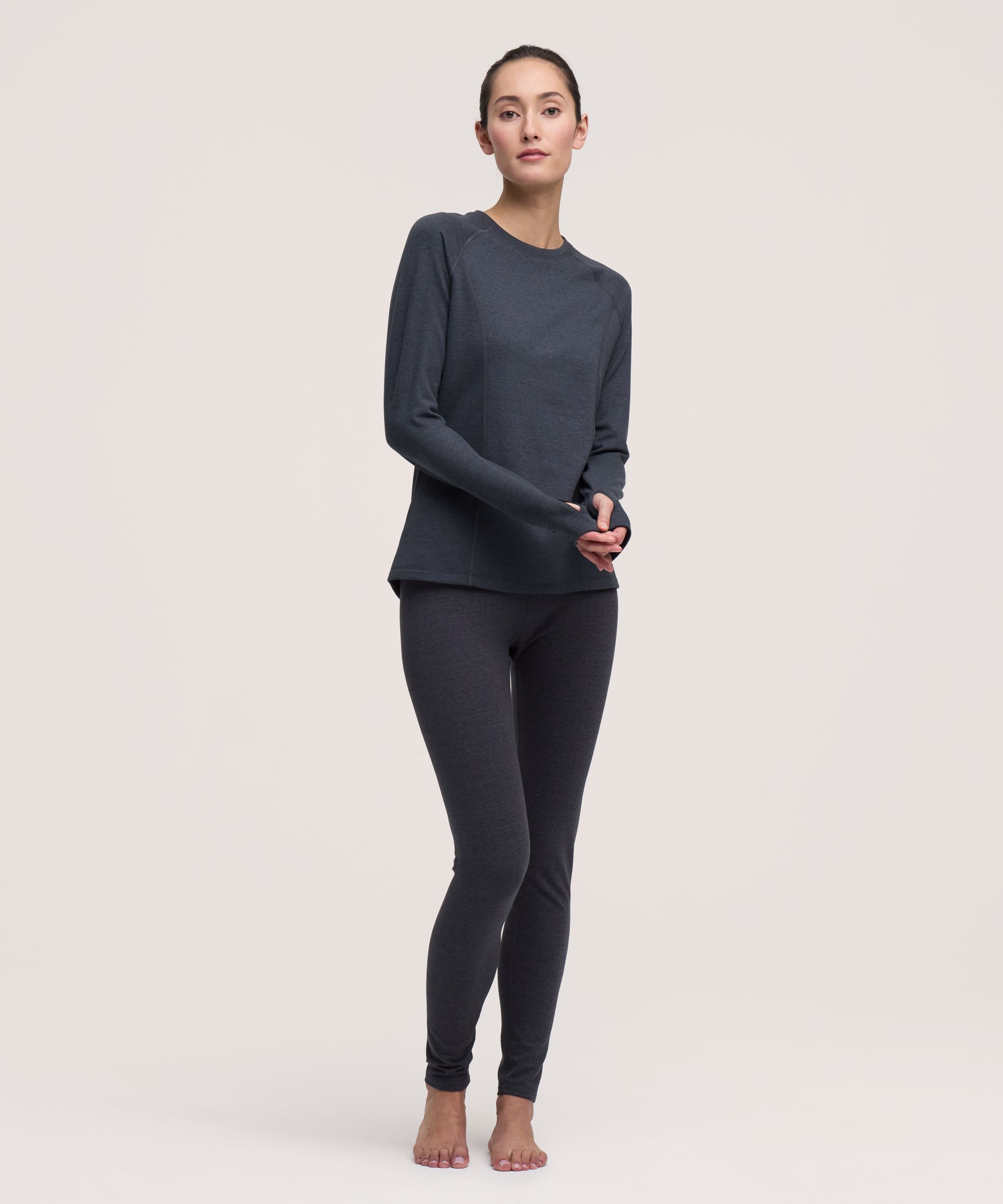 WindRiver Women's T-MAX Heat 4 Way Stretch Supersoft Long Sleeve Heather Thermal Top