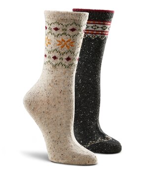 Chaussettes décontractées WindRiver T-MAX en tweed avec imprimé, pour femmes, paquet de 2&nbsp;paires