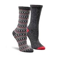 WindRiver Women's T-Max 2 Pack Velvet Twist Casual Crew Socks