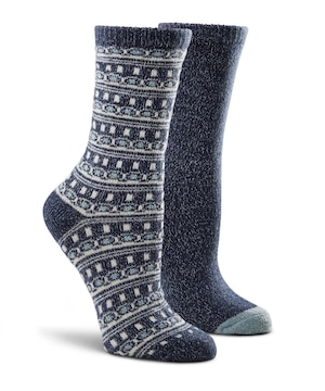 Chaussettes décontractées WindRiver torsadées en velours T-MAX pour femmes, paquet de 2 paires