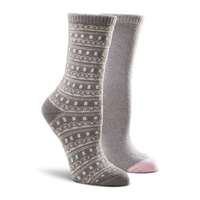 WindRiver Women's T-Max 2 Pack Velvet Twist Casual Crew Socks Front_Angled_Right