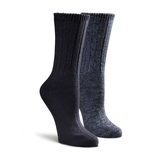 Mi-chaussettes Denver Hayes en tricot de coton côtelé, pour femmes, paquet de 2 paires Front_Angled_Right