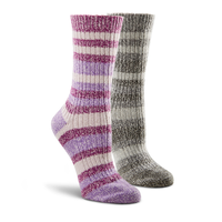 Columbia Women's 2-Pack Super Soft Canyon Stripe Crew Sock Front_Angled_Right