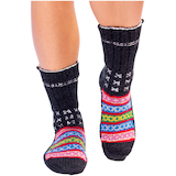 FAZL Women's Handmade Cozy Himalayan Socks Front_Flat