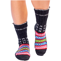 FAZL Women's Handmade Cozy Himalayan Socks Front_Flat