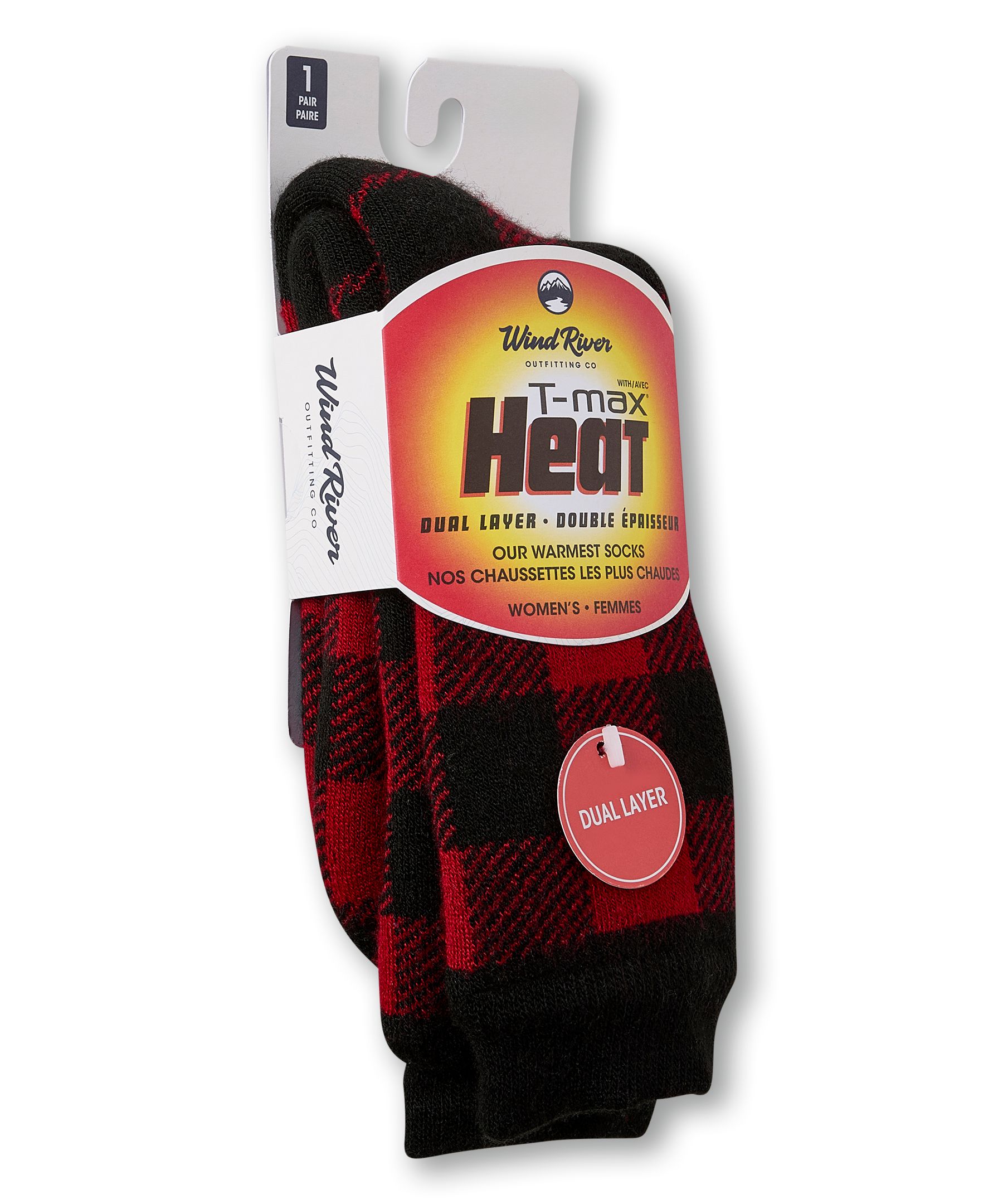 WindRiver Women's T-Max Print Thermal Crew Socks