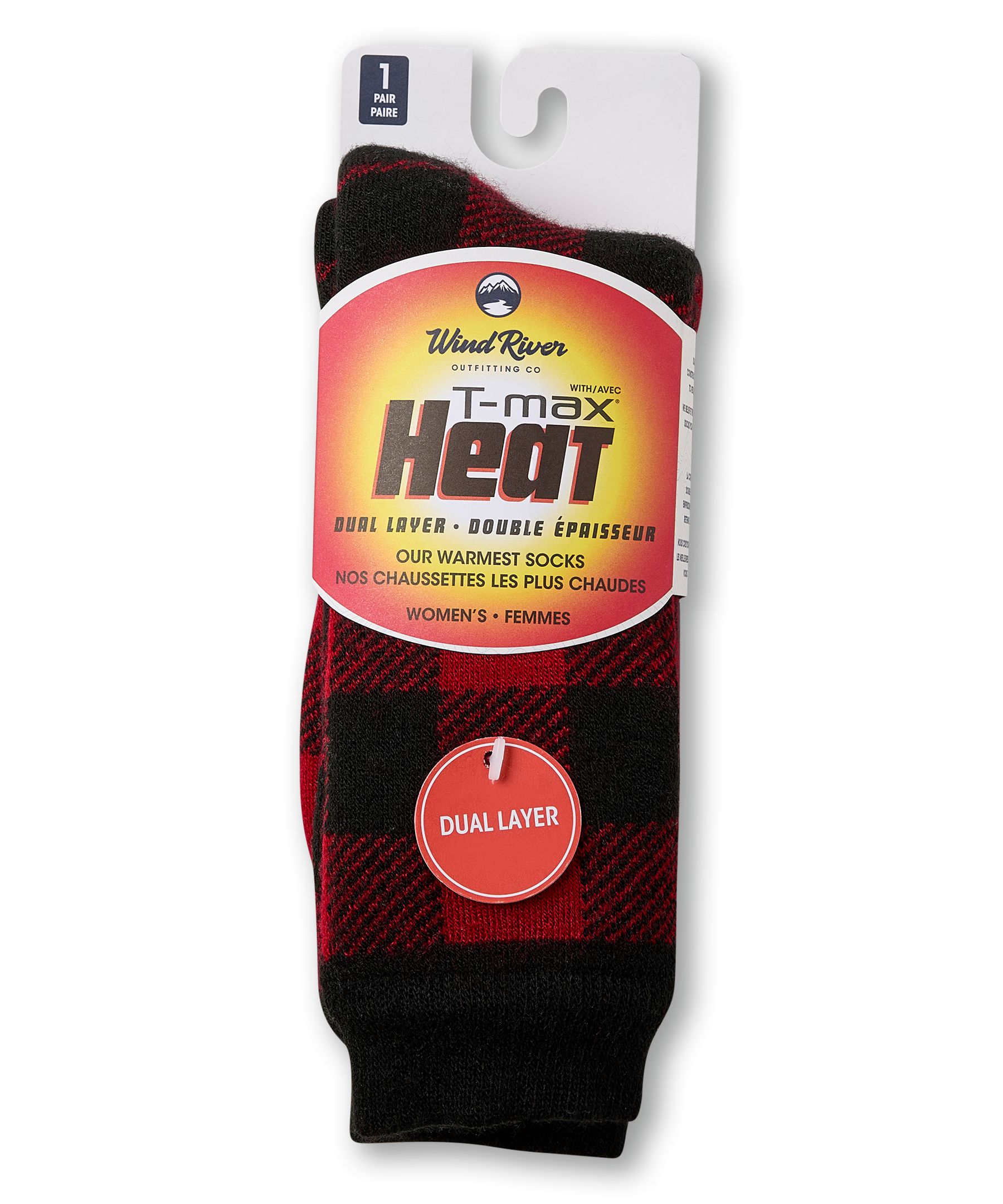 WindRiver Women's T-Max Print Thermal Crew Socks