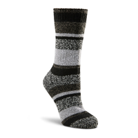 WindRiver Women's T-Max Heat Stripe Thermal Crew Socks Front_Angled_Right