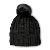 Tuque en maille torsadée avec pompon pour femmes Front_Flat