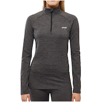 Haut couche de base à fermeture à glissière pour femmes, Redheat Extreme, Kombi Front_Flat