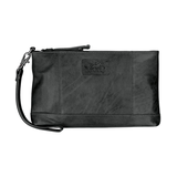 Casablanca Wristlet Rfid Pour Dames Noir, Mancini Leather Goods Front_Flat