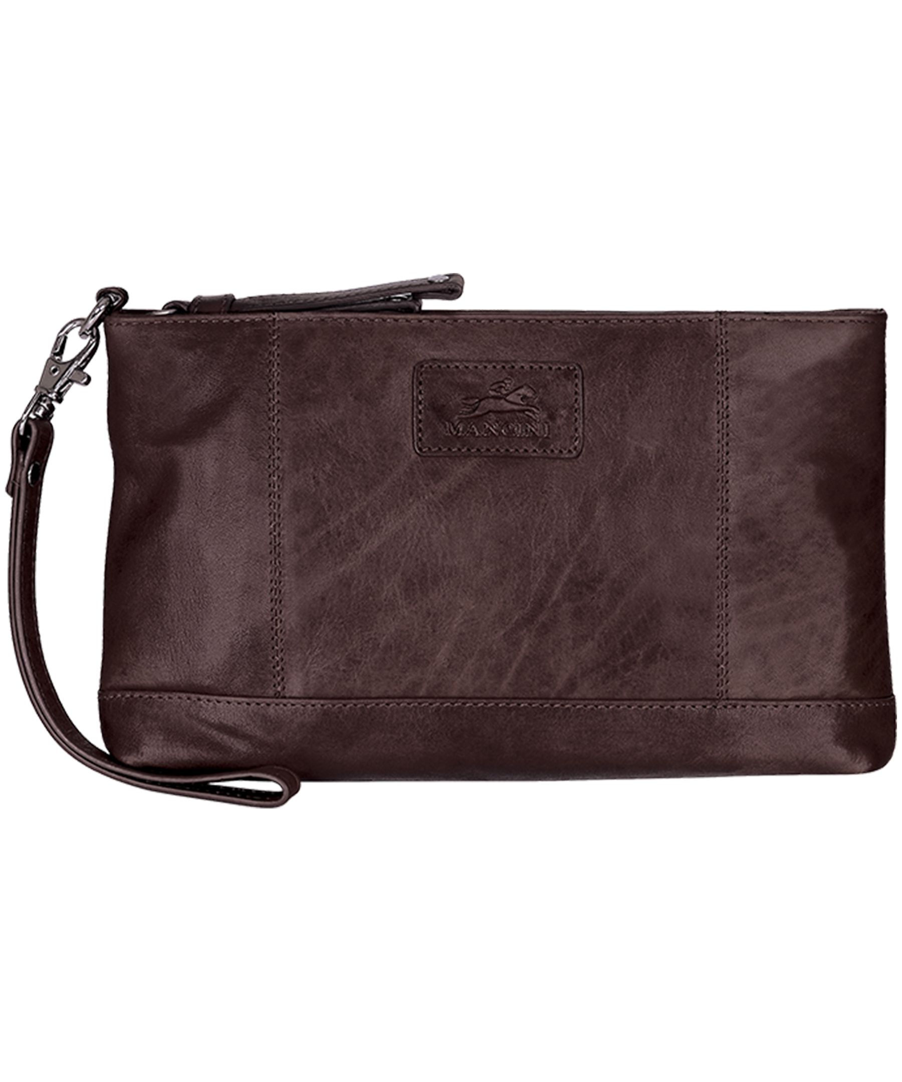 Casablanca Wristlet Rfid Pour Dames Brun, Mancini Leather Goods