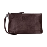 Casablanca Wristlet Rfid Pour Dames Brun, Mancini Leather Goods Front_Flat