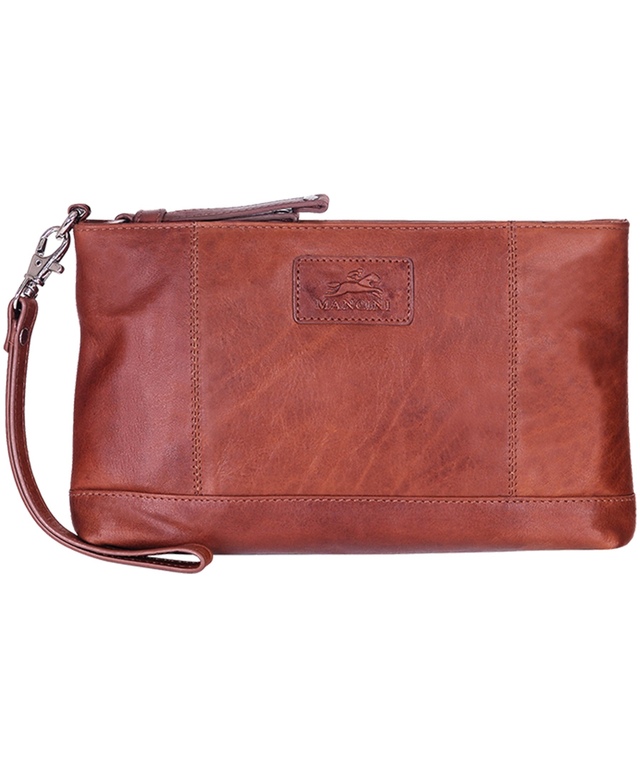 Casablanca Wristlet Rfid Pour Dames Cognac, Mancini Leather Goods