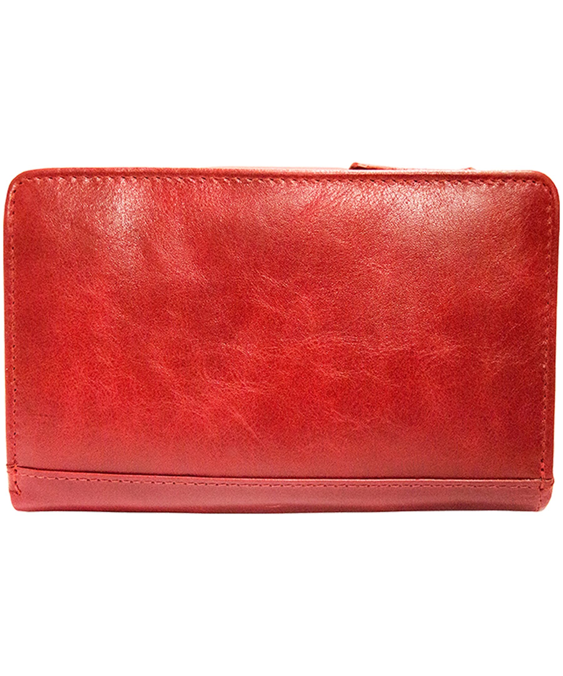 Casablanca Portefeuille Rfid Moyen Pour Dames Rouge, Mancini Leather Goods