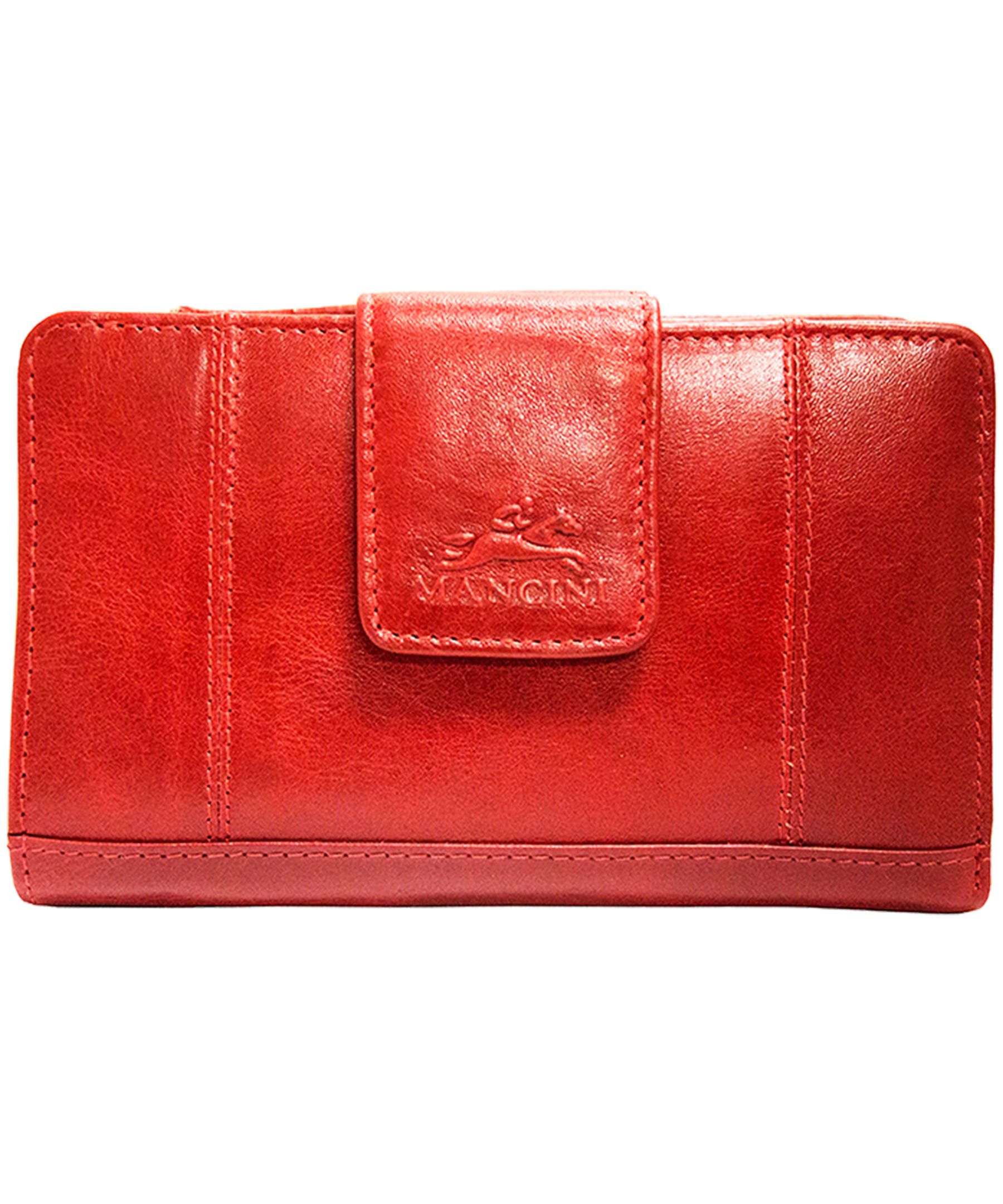 Casablanca Portefeuille Rfid Moyen Pour Dames Rouge, Mancini Leather Goods