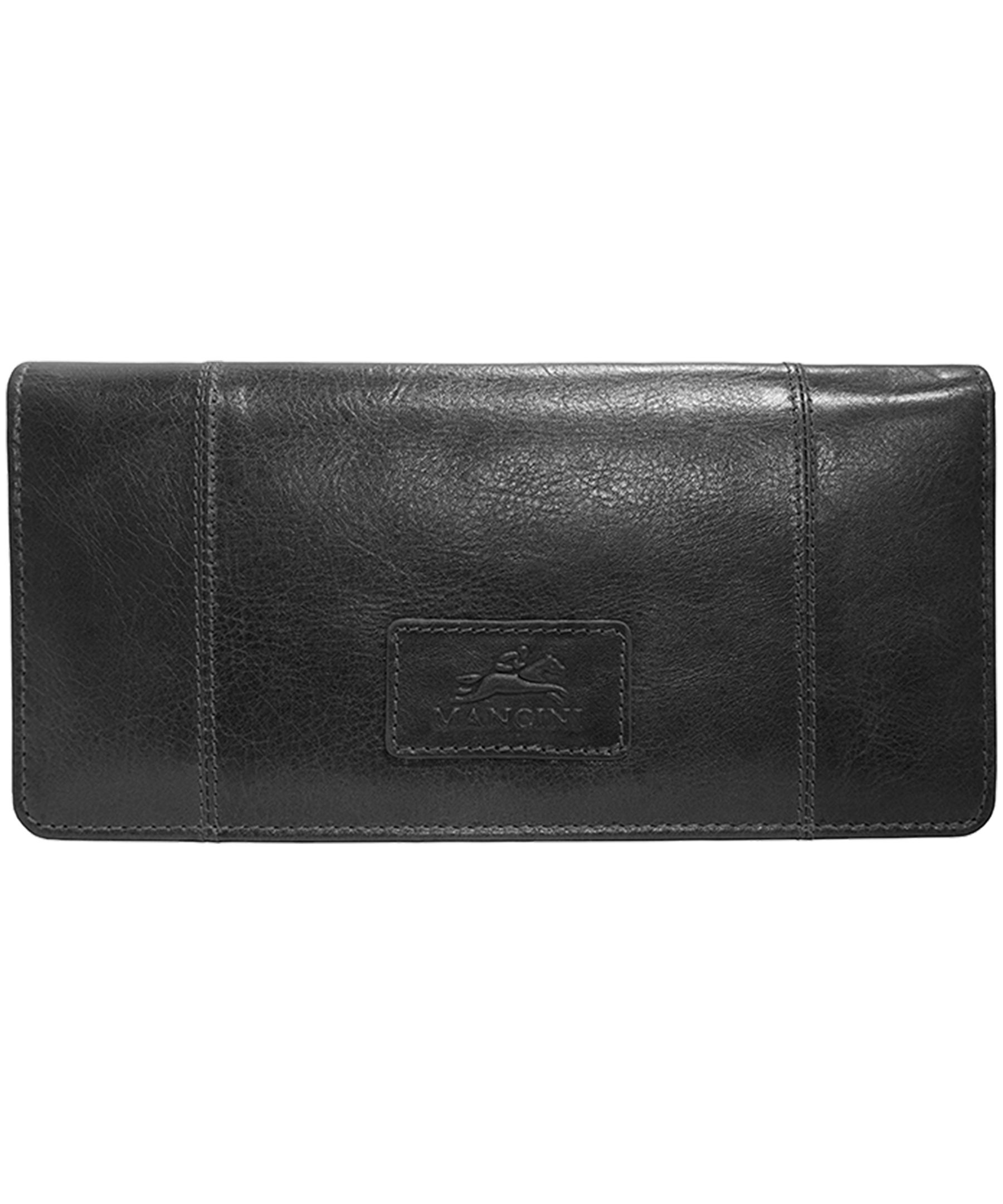Mancini Leather Goods Women's Casablanca RFID Secure Trifold Wallet Black