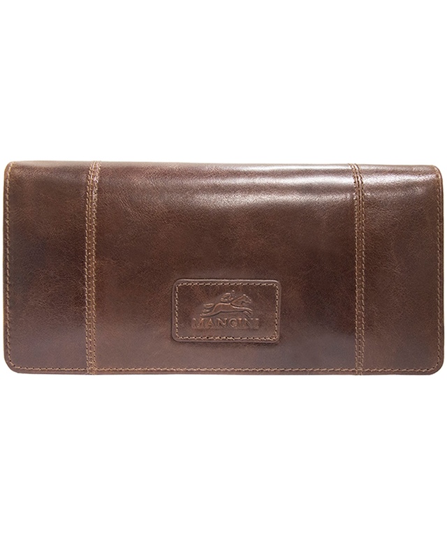 Mancini Leather Goods Women's Casablanca RFID Secure Trifold Wallet Front_Flat