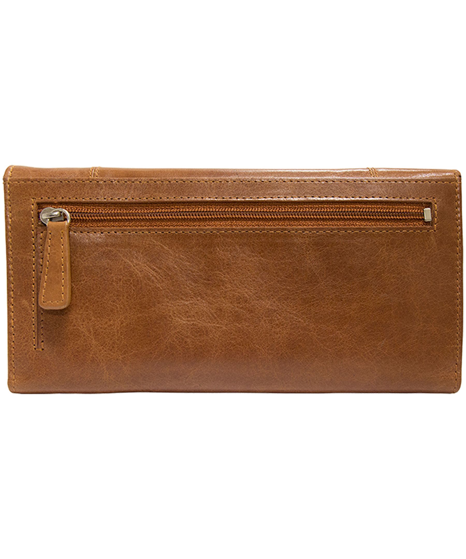 Mancini Leather Goods Women's Casablanca RFID Secure Trifold Wallet Cognac