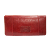 Mancini Leather Goods Women's Casablanca RFID Secure Trifold Wallet Red Front_Flat
