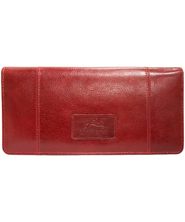 Casablanca Portefeuille Rfid A Trois Volets Pour Dames Rouge, Mancini Leather Goods Front_Flat