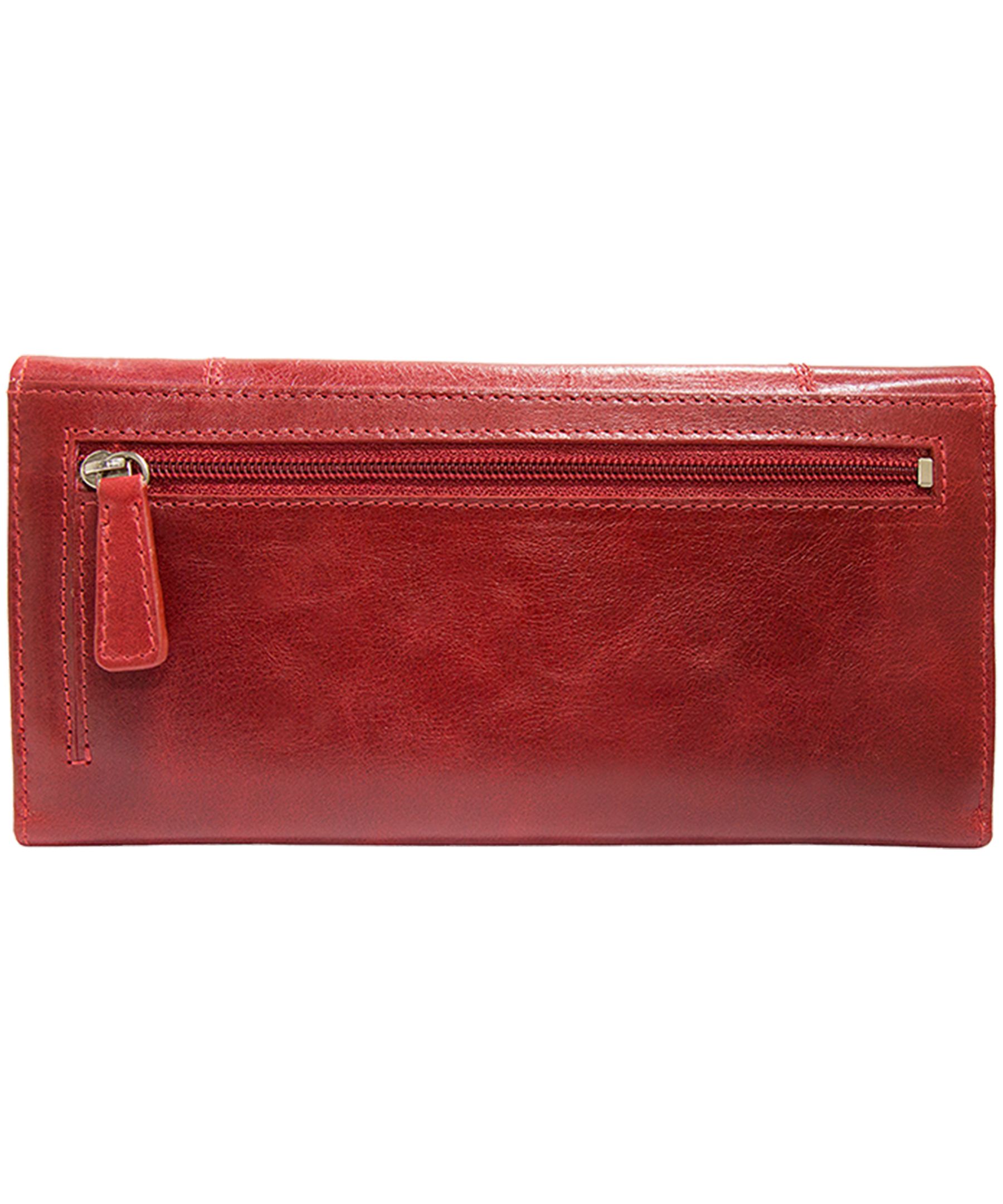 Casablanca Portefeuille Rfid A Trois Volets Pour Dames Rouge, Mancini Leather Goods
